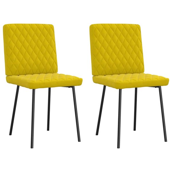 vidaXL Chaises à manger lot de 2 Jaune Velours