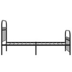 vidaXL Cadre de lit métal sans matelas avec pied de lit noir 75x190 cm