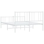 vidaXL Cadre de lit métal sans matelas et pied de lit blanc 120x200 cm