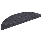 vidaXL Tapis d'escalier autocollants 10 pièces 56 x 17 x 3 cm Gris foncé Demi-rond