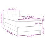vidaXL Sommier à lattes de lit avec matelas noir 80x220 cm velours