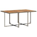 vidaXL Ensemble à manger de jardin et coussins 7 Pièces gris rotin