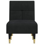 vidaXL Chaise longue noir velours