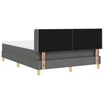 Lit Box Spring vidaXL avec Matelas Gris Foncé 140x200 cm Tissu