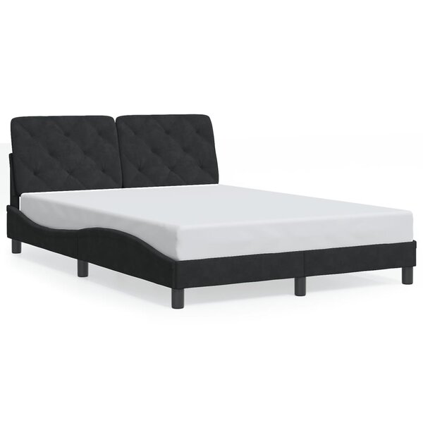 vidaXL Cadre de lit sans matelas noir 140x200 cm velours