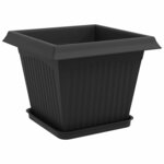 vidaXL Pots de plantes 24 Pièces Noir 28 5 x 28 5 x 22 cm Plastique