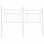 vidaXL Tête de lit de remplacement métal blanc 160 cm