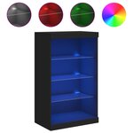 vidaXL Buffet avec lumières LED noir 60 5x37x100 cm