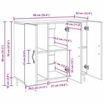 vidaXL Buffet Chêne noir 90 x 34 x 80 cm Bois d'ingénierie