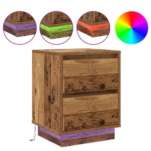 vidaXL Cabinet de chevet avec tiroir Bois ancien 39 x 34 5 x 50 cm