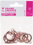 Porte-clefs or rose avec mousquetons (x6)