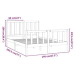 Vidaxl cadre de lit marron miel bois de pin massif 140x190 cm