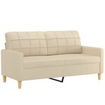 vidaXL Ensemble de canapés 2 Pièces avec coussins crème tissu