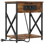 vidaXL Cabinet de chevet 2 Pièces Chêne fumé 41 x 31 x 51 cm