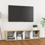 vidaXL Meuble TV blanc chêne sonoma 142 5x35x36 5 cm bois d'ingénierie