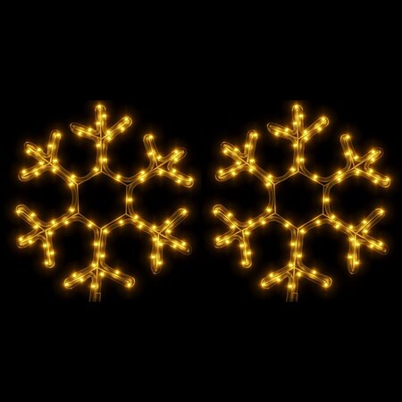 vidaXL Flocons de neige de Noël avec LED 2 Pièces Blanc chaud 38x37 cm