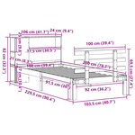 vidaXL Lit bibliothèque sans matelas cire marron 100x200 cm pin massif
