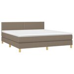 vidaXL Sommier à lattes de lit avec matelas Taupe 180x200 cm Tissu