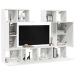 vidaXL Ensemble de meubles TV 6 Pièces Blanc Bois d'ingénierie