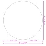 vidaXL Tapis de sol de piscine noir Ø 244 cm  en tissu non tissé  rond.