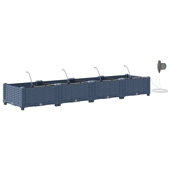 vidaXL Pots de jardin Gris 160 x 40 x 22 cm Acier