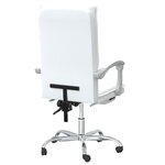 vidaXL Fauteuil inclinable de bureau Blanc Similicuir
