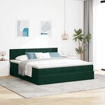 VidaXL Cadre de lit ottoman avec matelas vert foncé 180x200 cm velours