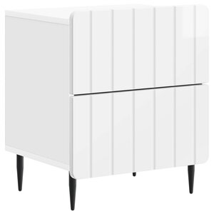 vidaXL Cabinet de chevet Blanc brillant 43 x 34 5 x 49 5 cm