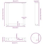 vidaXL Pieds de table basse en U 2 pièces Blanc 28 x (42-43) cm Acier