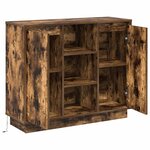 vidaXL Buffet LED Chêne fumé 90 x 32 x 75 cm Bois d'ingénierie