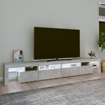 vidaXL Meuble TV avec lumières LED Gris béton 260x36 5x40 cm