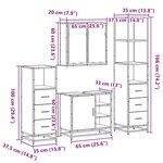 vidaXL Ensemble meubles salle de bain 4 Pièces chêne fumé bois ingénierie