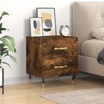 vidaXL Table de chevet chêne fumé 40x35x47 5 cm bois d’ingénierie