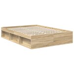 vidaXL Cadre de lit avec tête de lit Sonoma 140 x 200 cm Pin massif