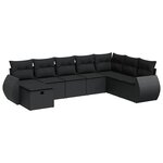 vidaXL Salon de jardin 8 Pièces avec coussins noir résine tressée