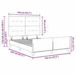 Lit vidaXL Rose 140x200 cm Velours