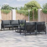 vidaXL Ensemble de canapé de jardin 6 Pièces Anthracite Acier & tissu