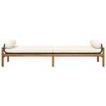 vidaXL Banc de jardin avec coussin noir résine tressée acacia