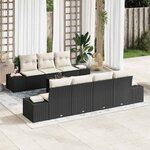 vidaXL Ensemble de canapé de jardin 8 Pièces Noir Poly rotin