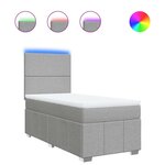 vidaXL Sommier à lattes de lit avec matelas gris clair 80x200 cm tissu