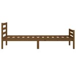 vidaXL Cadre de lit sans matelas marron miel bois massif 75x190 cm