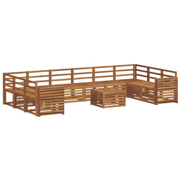 vidaXL Ensemble de canapés d'extérieur 11 Pièces Naturel