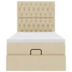vidaXL Cadre de lit ottoman avec matelas crème 100x200cm tissu