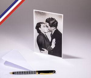 Carte simple L'Œil du photographe créée et imprimée en France - Un baiser protégé