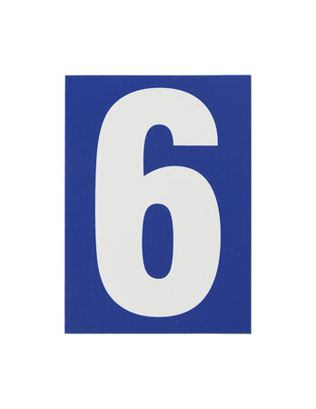 THIRARD - Plaque de signalisation 6  marquage blanc sur fond bleu  panneau PVC adhésif  65x90mm