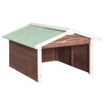 vidaXL Garage de tondeuse à gazon 72x87x50 cm Moka et blanc Sapin