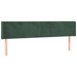 vidaXL Tête de lit avec oreilles Vert foncé 183x16x78/88 cm Velours