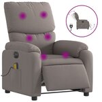 vidaXL Fauteuil de massage inclinable électrique Taupe Tissu