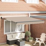 vidaXL Auvent Rétractable Beige 350 x 250 cm Polyester et Aluminium