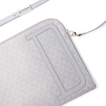 Grande Pochette Zippée Pour Ordinateur 14'' - Gris - 100  Cuir - Homme - Ordinateur - Renfort En Mousse - Double Porté - Draeger paris